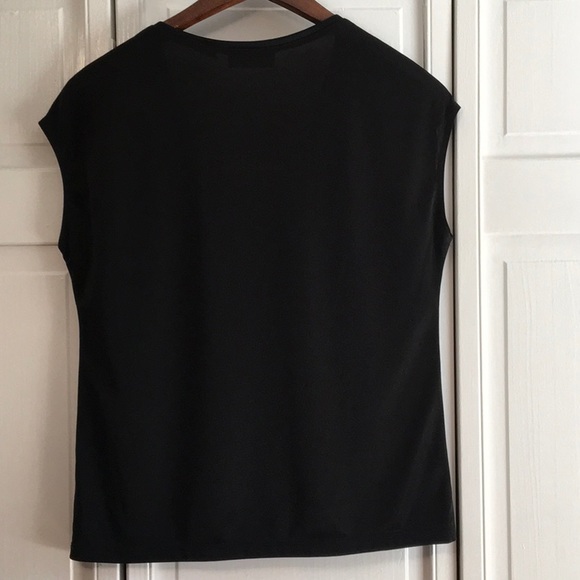 Vintage Black top w/ Rose Detail - Picture 4 of 4